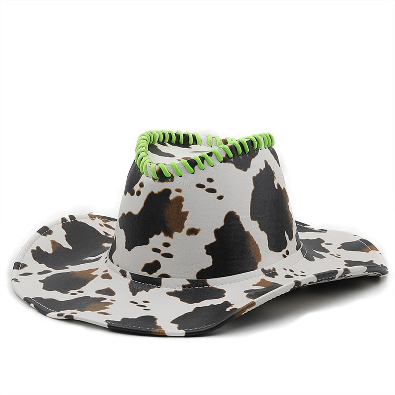 ZUZU Fedora Hat in White/Black/Green