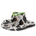 ZUZU Fedora Hat in White/Black/Green