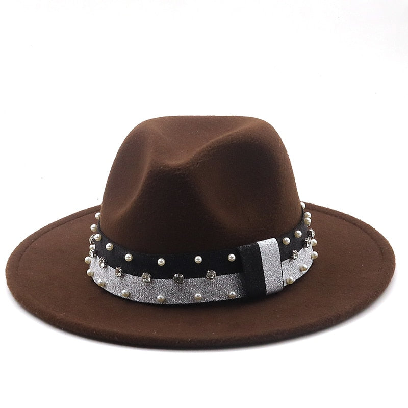 DAVINA Fedora Hat in Brown