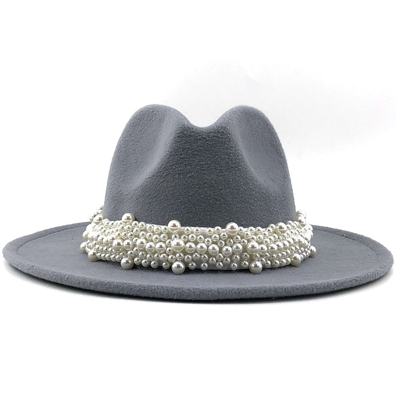 YAEL Pearl Hat in Light Grey