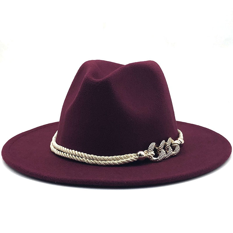 MERCELLA Fedora Hat in Wine Red