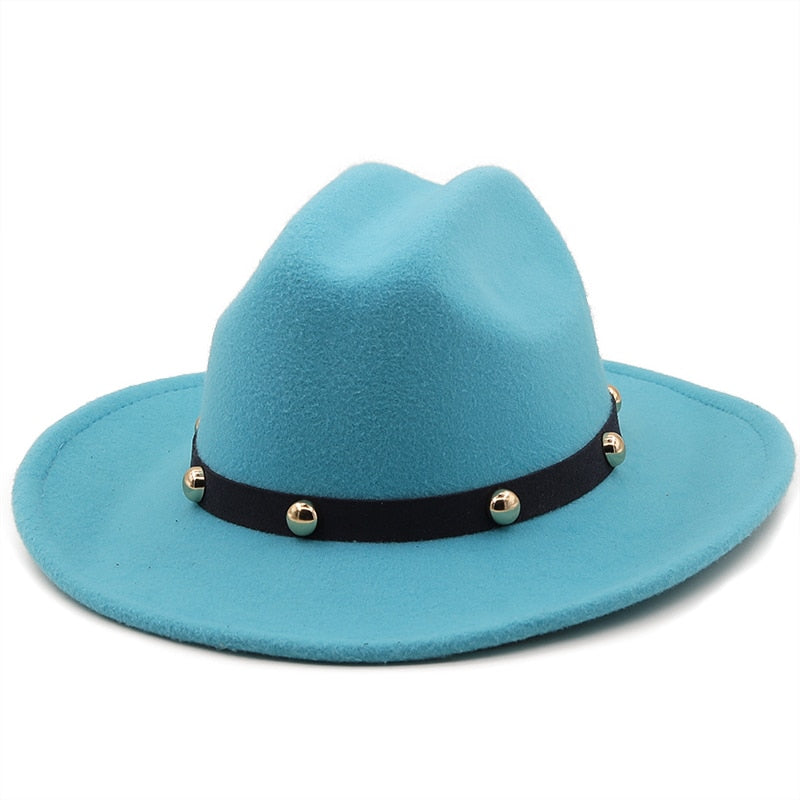 YAHARA Fedora Hat in Lake Blue