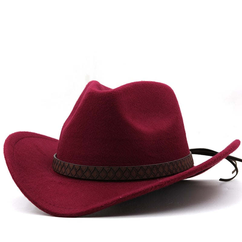NIALL Men's Felt Cowboy Hat in Wine
