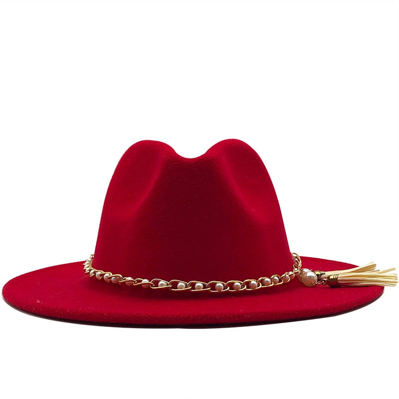 KELSEY Fedora Hat in Red