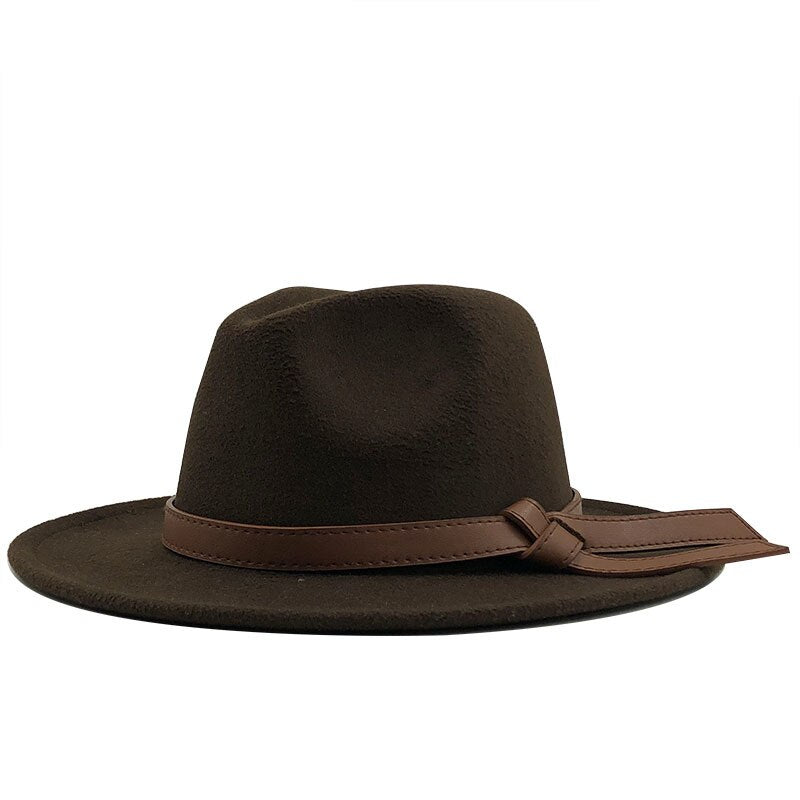 LOUIS Men's Felt Fedora Hat in Brown