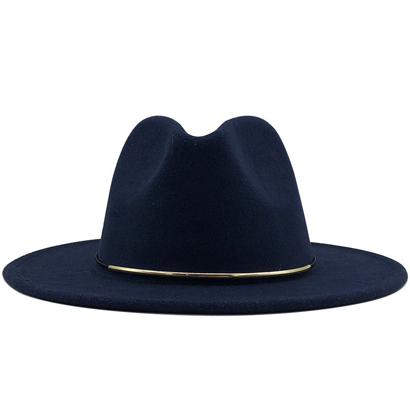 LUDWIG Men's Felt Fedora Hat in Navy