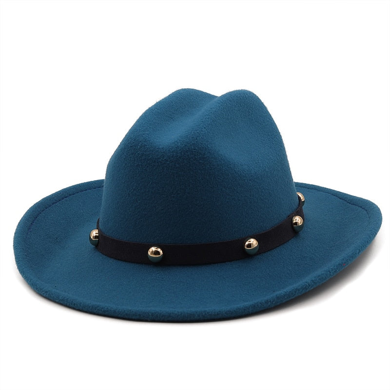 YAHARA Fedora Hat in Deep Lake Blue