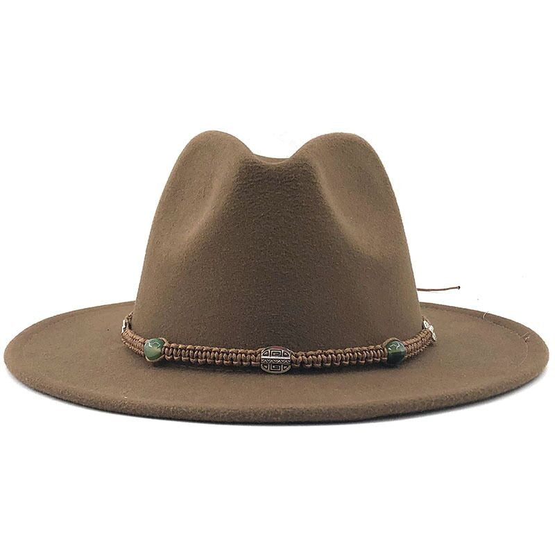 MAXIMILIAN Men's Felt Fedora Hat in Khaki