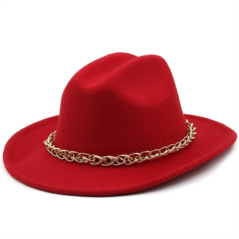 SARAHA Fedora Hat in Red