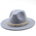 ROSAL Fedora Hat in Light Grey