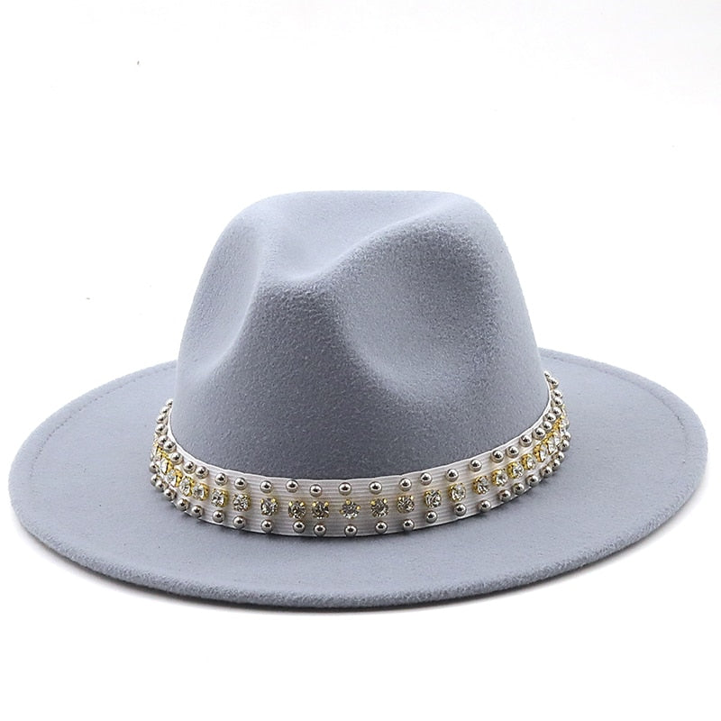 ROSAL Fedora Hat in Light Grey