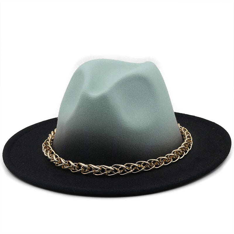 AURELIA Fedora Hat in Green/Black
