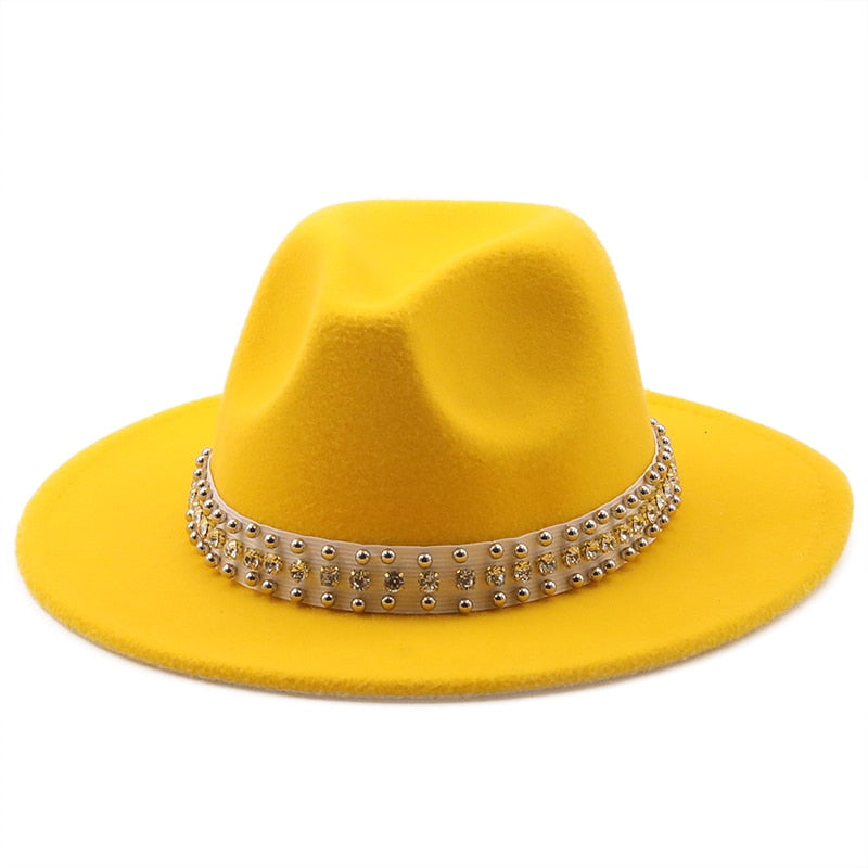 ROSAL Fedora Hat in Yellow