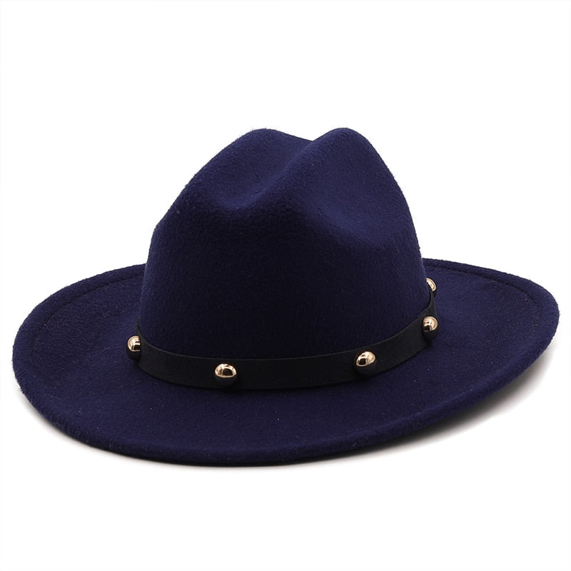 YAHARA Fedora Hat in Navy