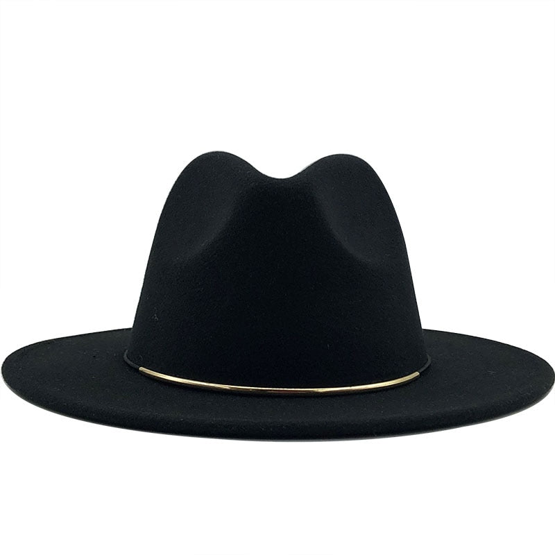 LUDWIG Men's Felt Fedora Hat in Black