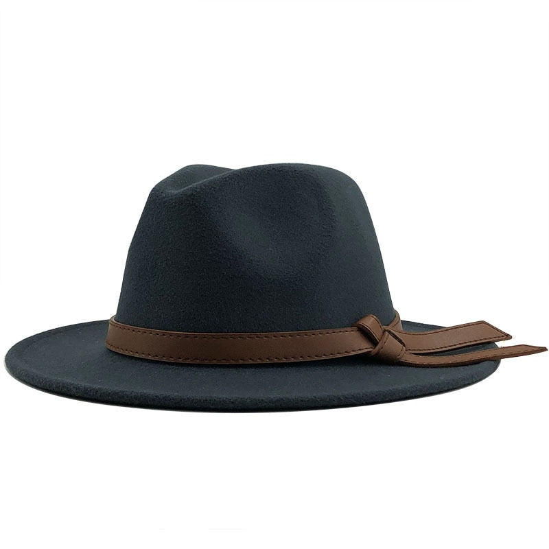 LOUIS Men's Felt Fedora Hat in Deep Grey