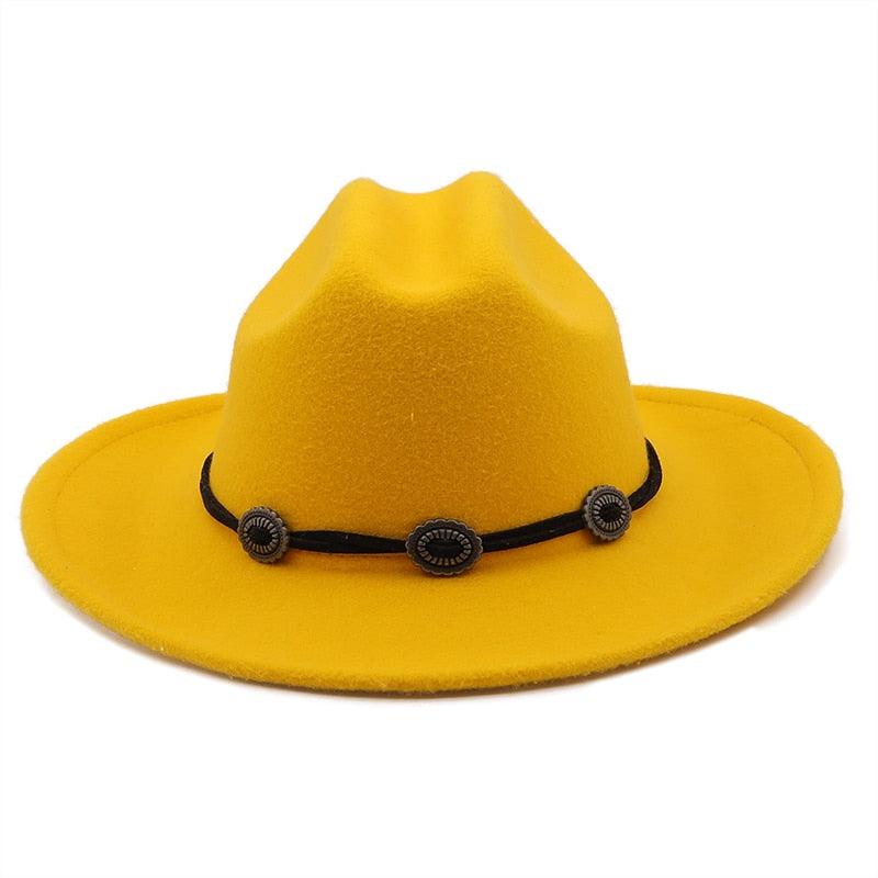 GEORGE Men's Felt Fedora Hat in Yellow