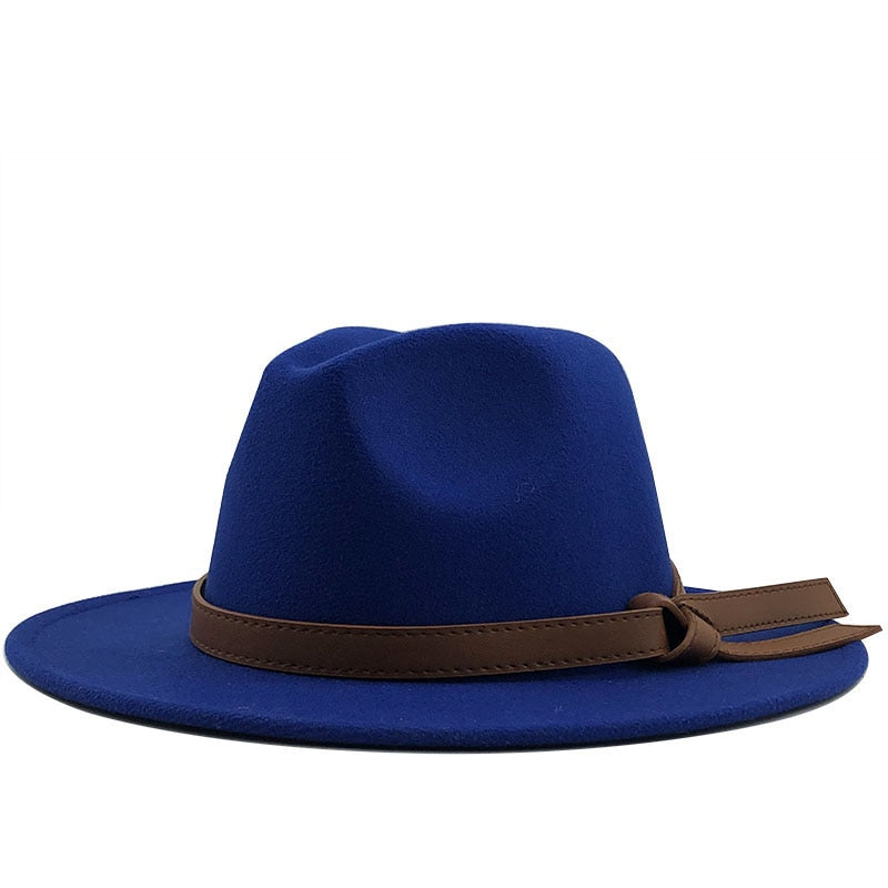 LOUIS Men's Felt Fedora Hat in Blue