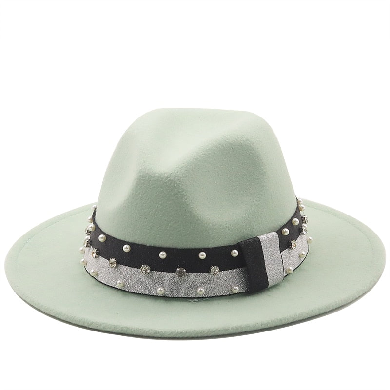 DAVINA Fedora Hat in Mint Green