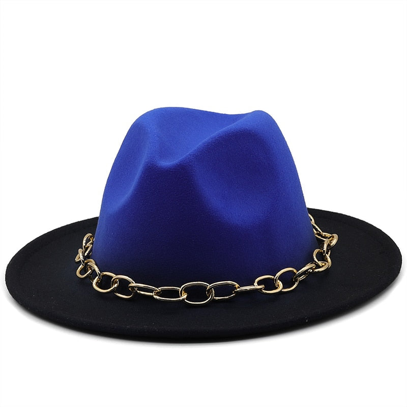 HADEN Fedora Hat in Blue/Black