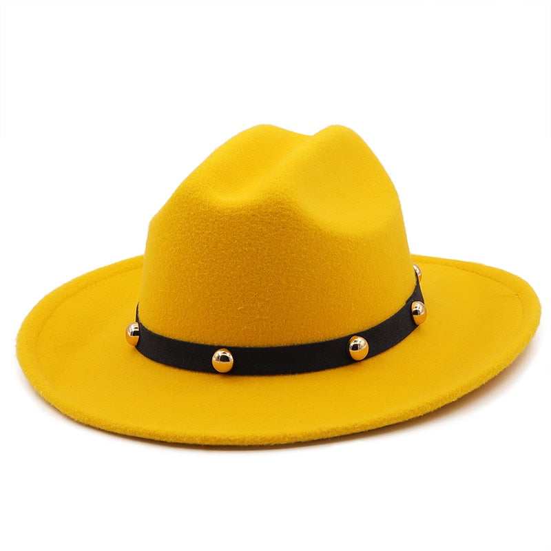 YAHARA Fedora Hat in Yellow
