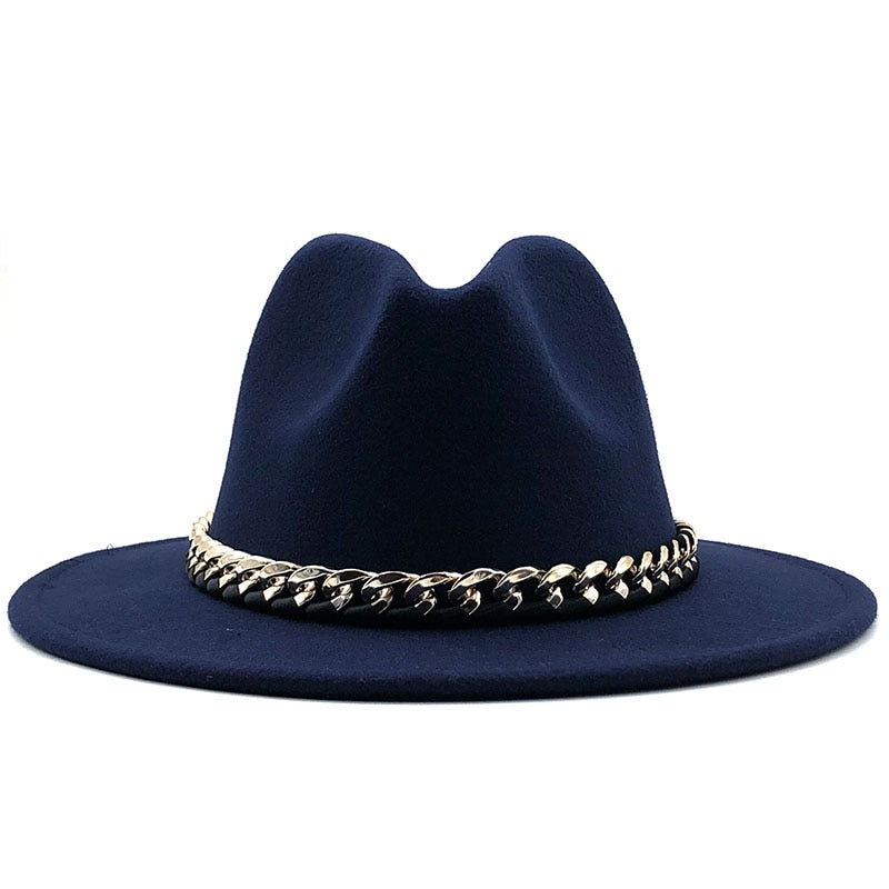 ARIELLA Fedora Hat in Navy