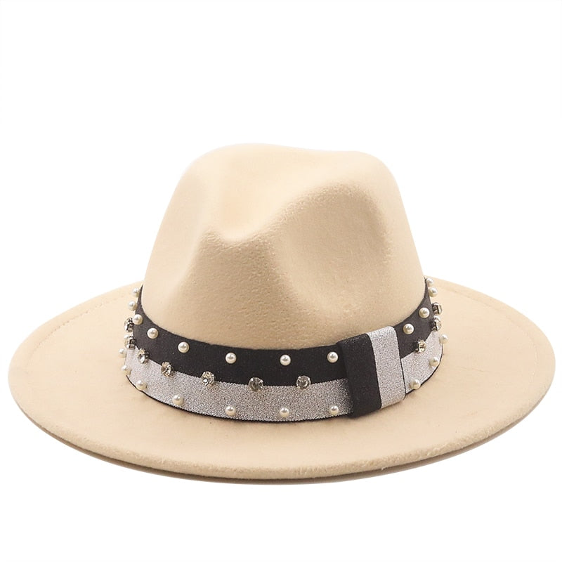DAVINA Fedora Hat in Beige