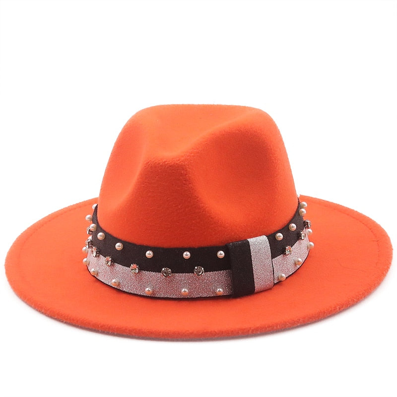 DAVINA Fedora Hat in Orange