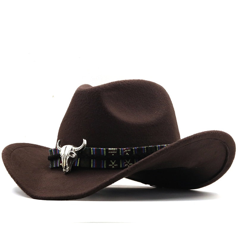 PELAYO Men's Felt Cowboy Hat in Brown