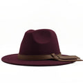 LOUIS Men's Felt Fedora Hat in Wine Red