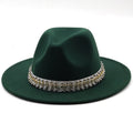 ROSAL Fedora Hat in Dark Green