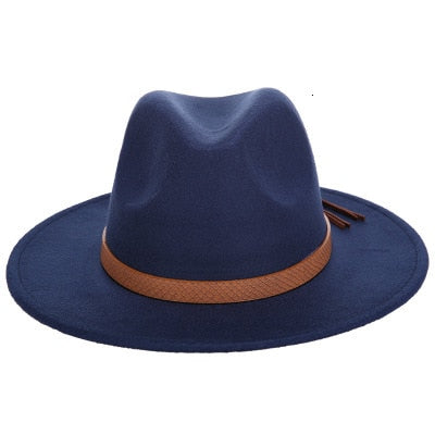 EDWARD Men's Felt Fedora Hat in Navy