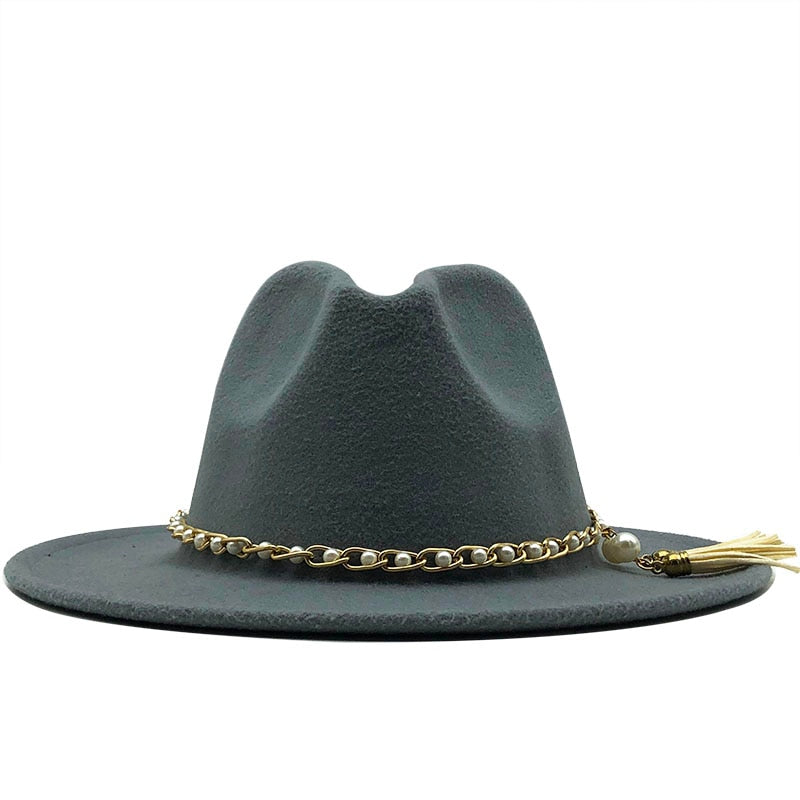 KELSEY Fedora Hat in Light Grey