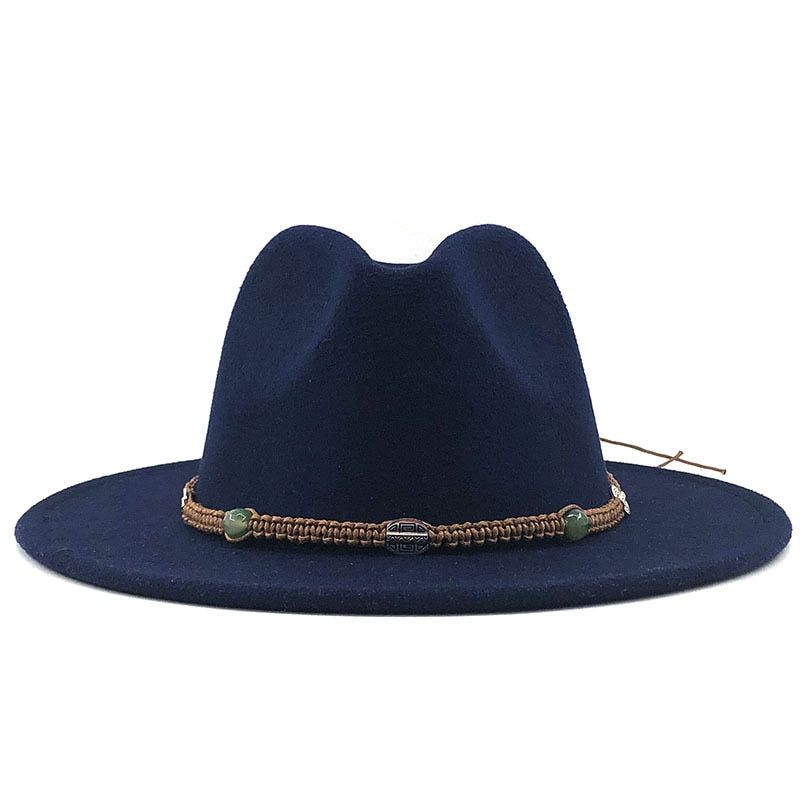 MAXIMILIAN Men's Felt Fedora Hat in Navy