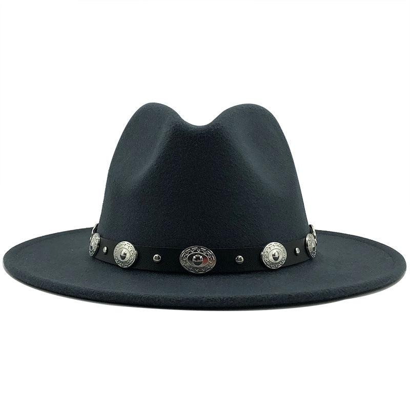 FERDINAND Men's Felt Fedora Hat in Deep Grey