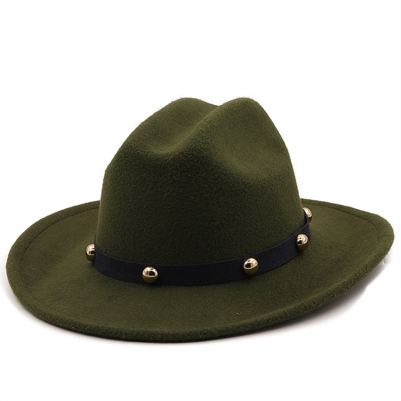 YAHARA Fedora Hat in Army Green