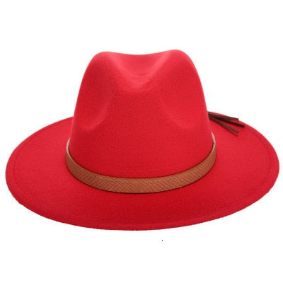 EDWARD Men's Felt Fedora Hat in Red