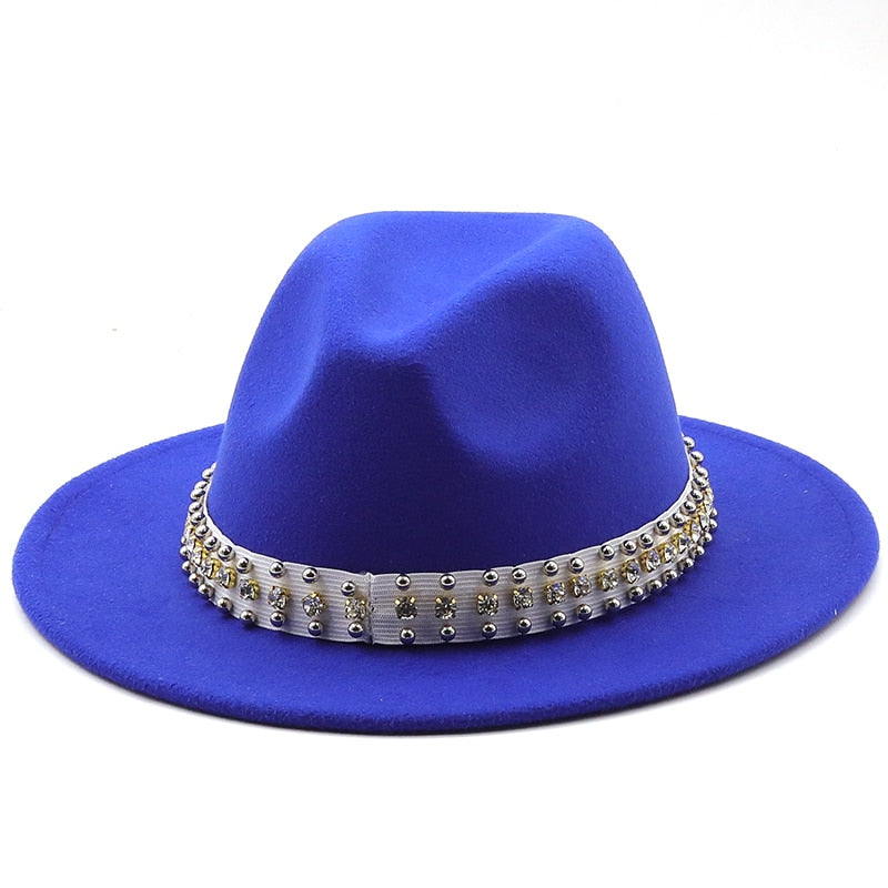 ROSAL Fedora Hat in Blue