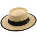 ROUXI Straw Boater Hat in Beige