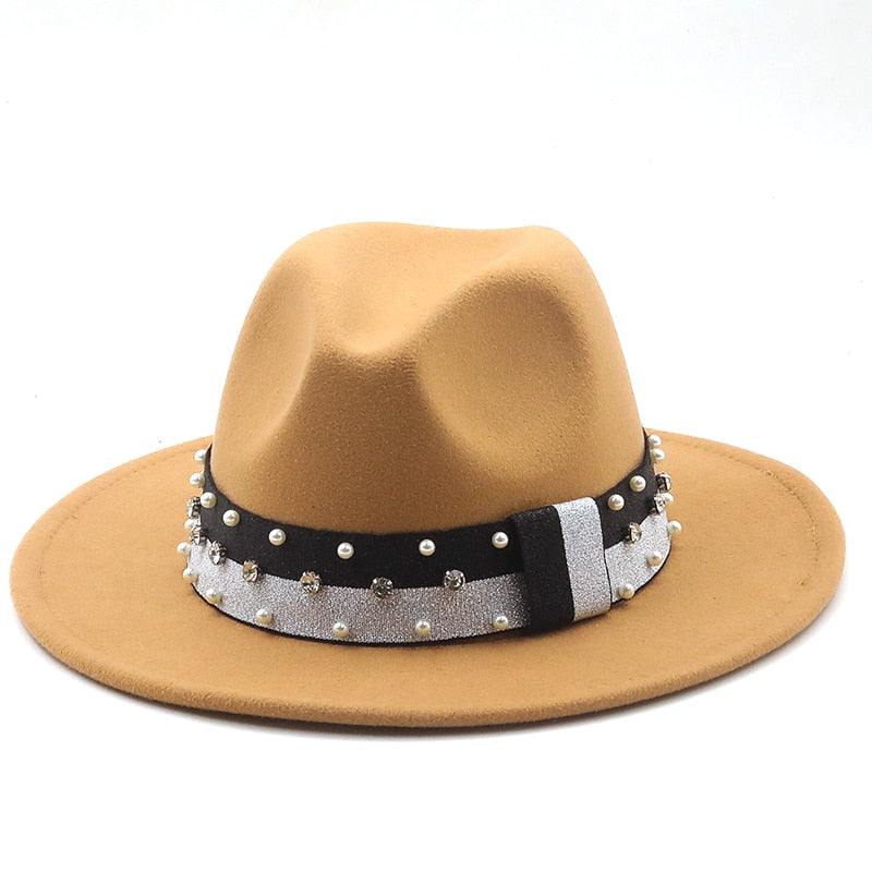 DAVINA Fedora Hat in Tan
