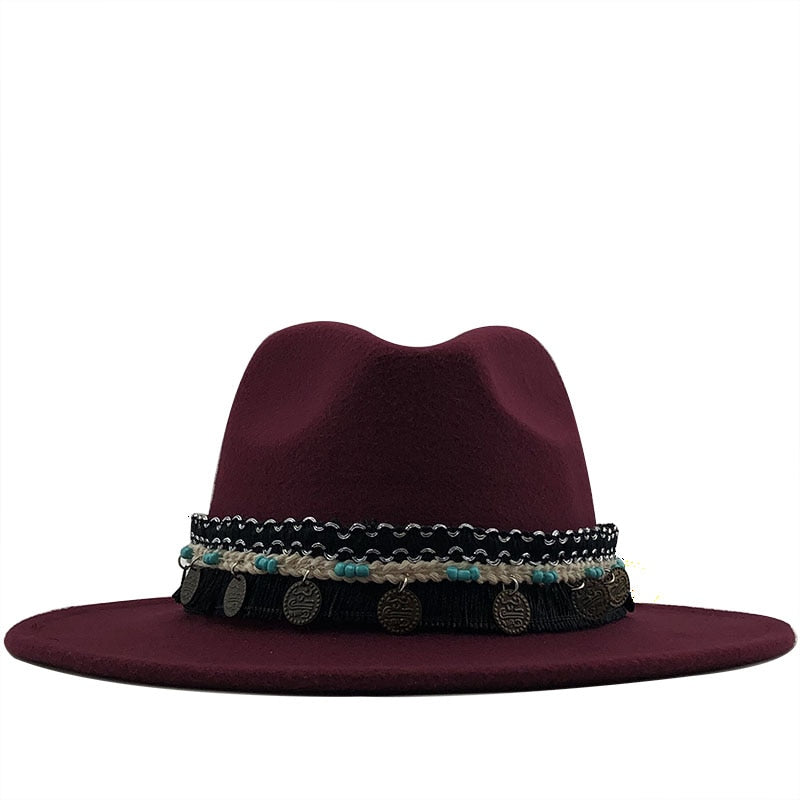 ALAIA Fedora Hat in Wine