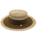 NIRVANA Straw Boater Hat in Brown