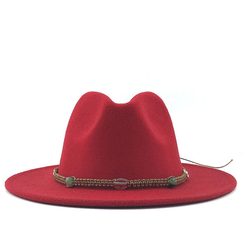 MAXIMILIAN Men's Felt Fedora Hat in Red