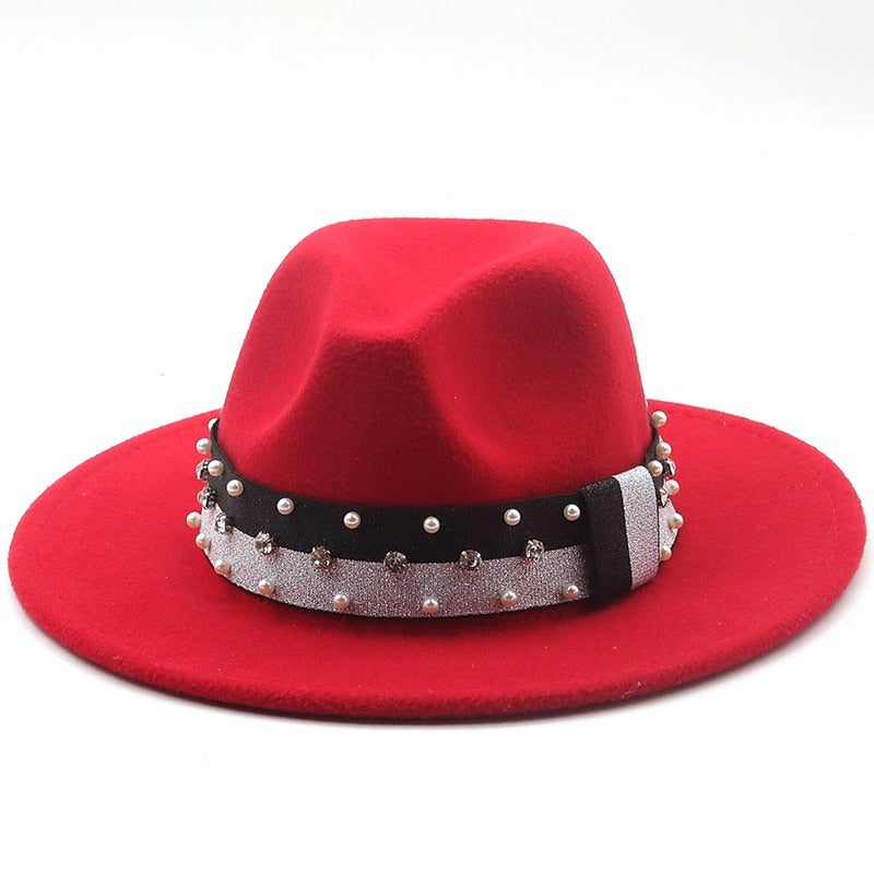 DAVINA Fedora Hat in Red