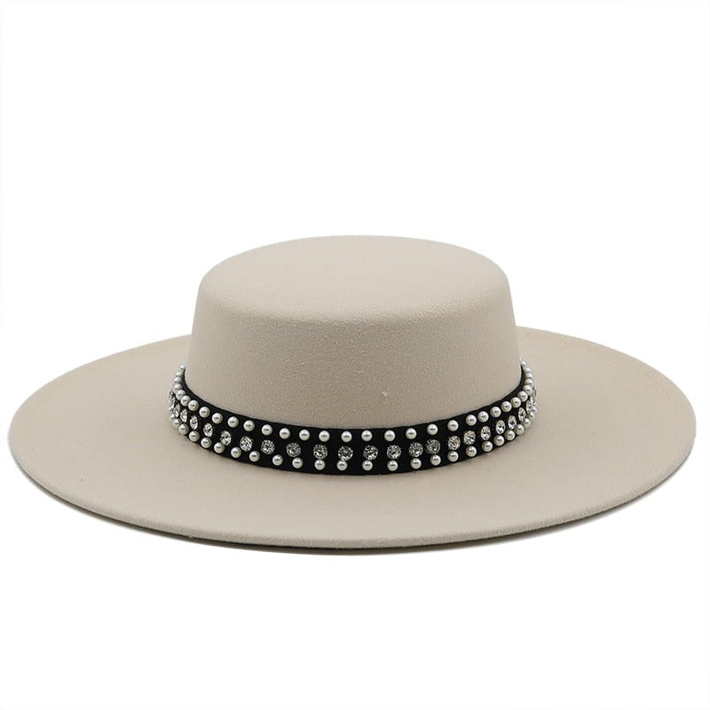 BRIELLA Fedora Hat in Beige