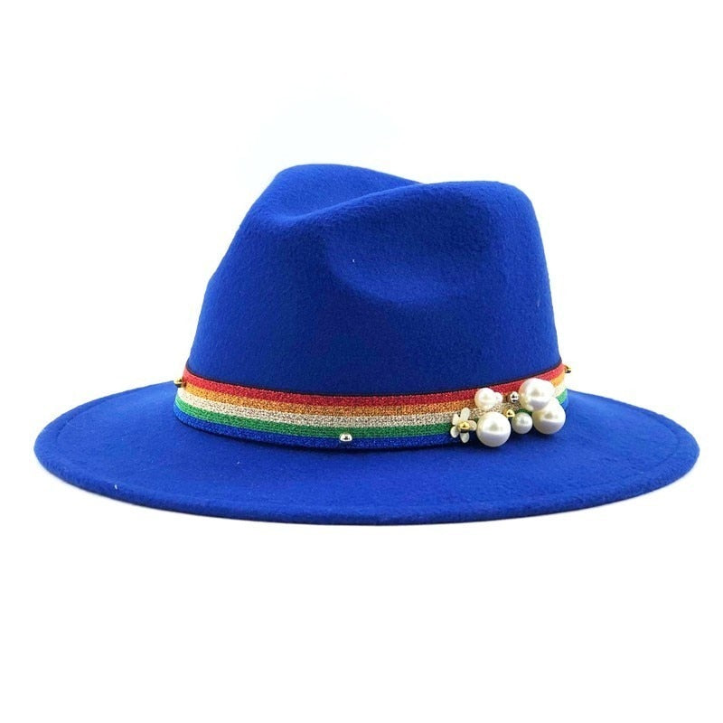 YESNIEA Fedora Hat in Blue