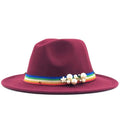 YESNIEA Fedora Hat in Wine Red