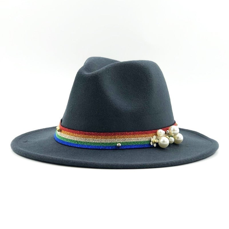 YESNIEA Fedora Hat in Deep Gray
