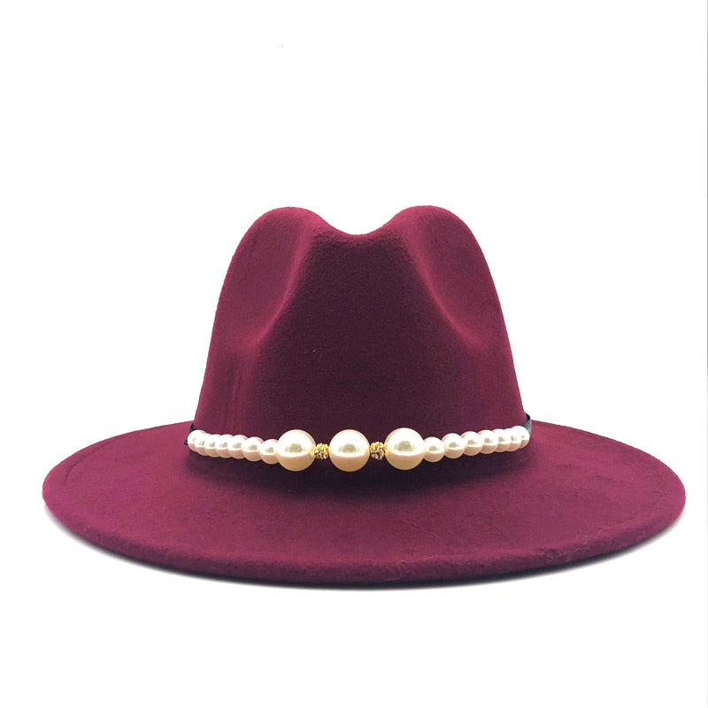 SELENE Fedora Hat in Wine Red