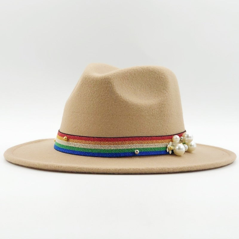 YESNIEA Fedora Hat in Beige